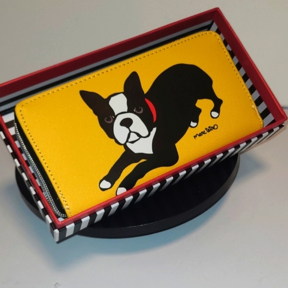 Marc Tetro Boston Terrier Zip Around Wallet - Picture 3 of 4